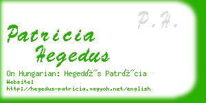 patricia hegedus business card